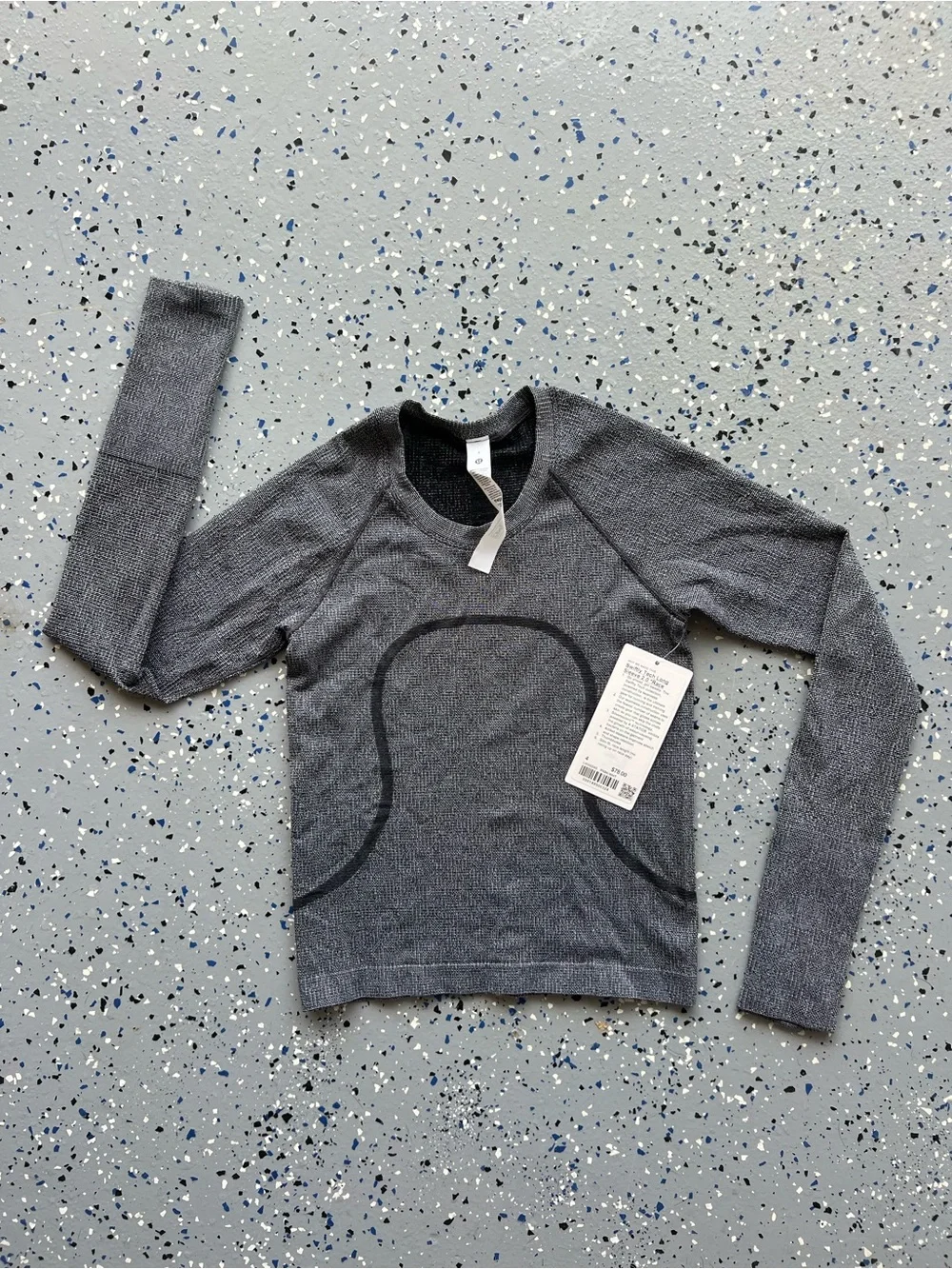 NWT Lululemon Swiftly Tech Long Sleeve 2.0 Parallel Texture Black White Size 4